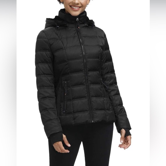 SLOW DOWN Women Down Puffer Jacket with Hood Size Small - Picture 2 of 5